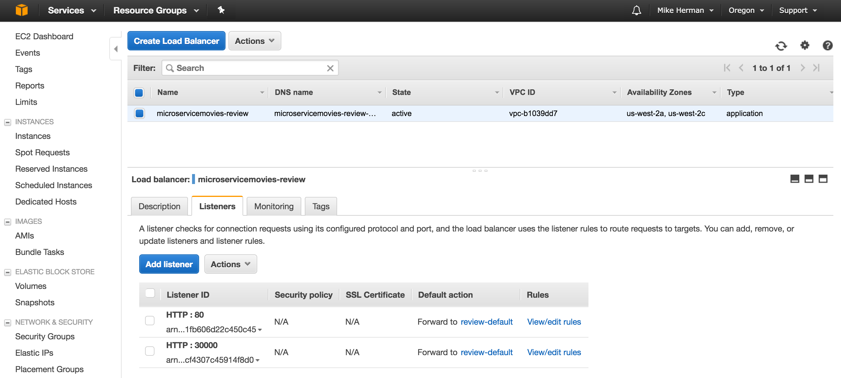 aws load balancer listeners